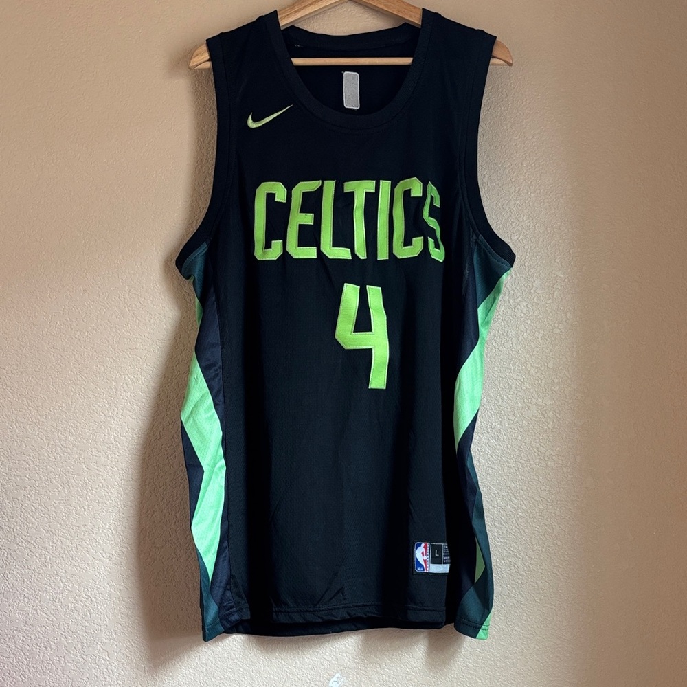 Nike Celtics Black and Neon Green Jersey